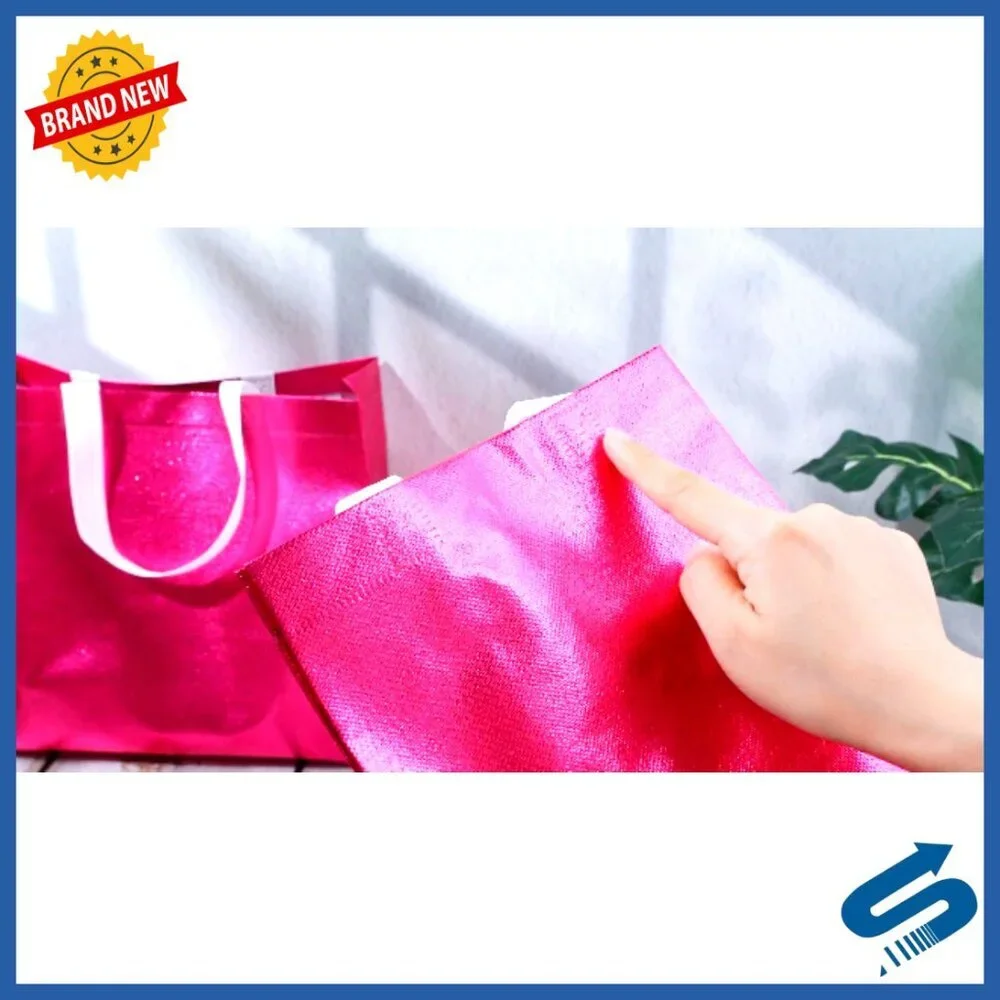 80-Piece Reusable Tote Bags Set, Glossy Laser Surface, Waterproof Grocery